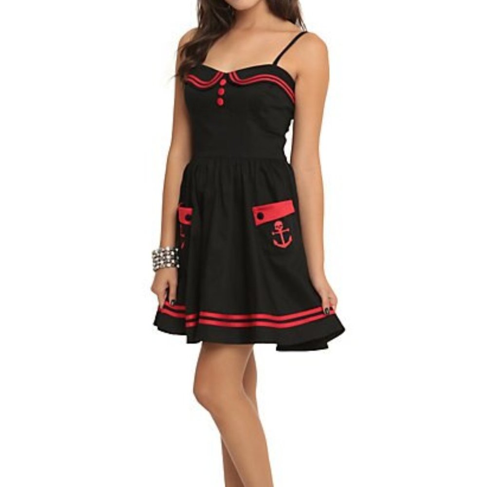 Hell Bunny Black & Red Sailor Dress